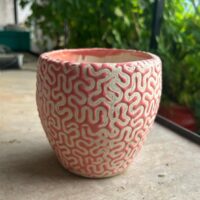 Pot ceramic Designer pink  -5 inch