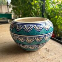 Pot ceramic Designer blue- 6 inch