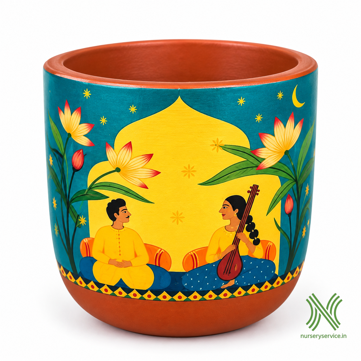 Premium Glass Coated Peacock Design Planter | Artistic Flower Pots for Indoor Plant Pot